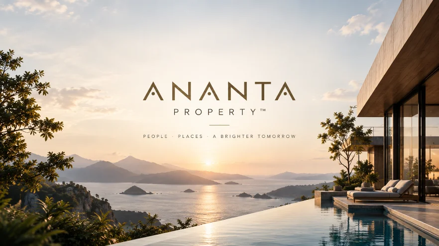 Luxury villa at sunset with infinity pool
